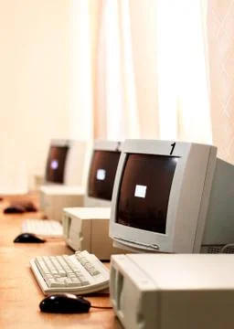 Retro computer room Stock Photos