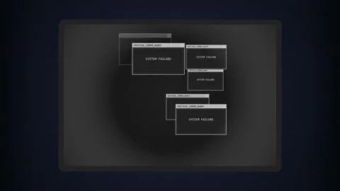 Retro Computer Screen Displaying Glitchy Code and Data Stock Footage 348414341