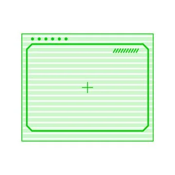Retro computer screen displaying scanlines and crosshair target Stock Illustration