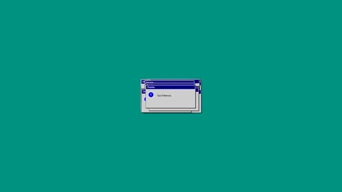 Retro computer shutdown screen with old operating system Stock Footage 346806523