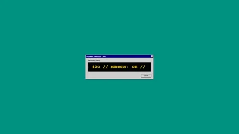 Retro computer terminal displaying system status in 4K Stock Footage 346805922