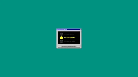 Retro computer UI with status lights changing from green to red Vídeos de archivo 346837832
