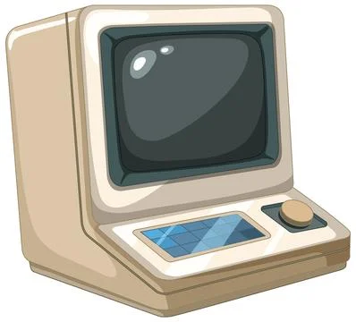Retro Computer Vector Illustration 스톡 일러스트