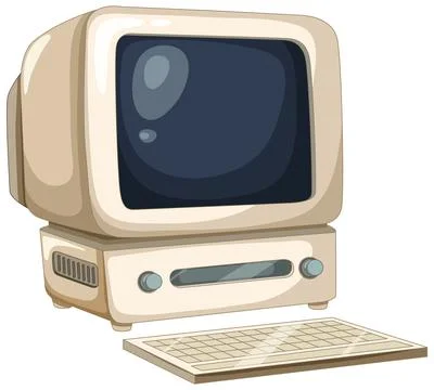 Retro Computer Vector Illustration Illustrazione stock
