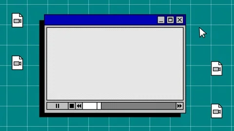 Retro Computer Video Player Interface with Alpha Channel Stock Footage 331604001