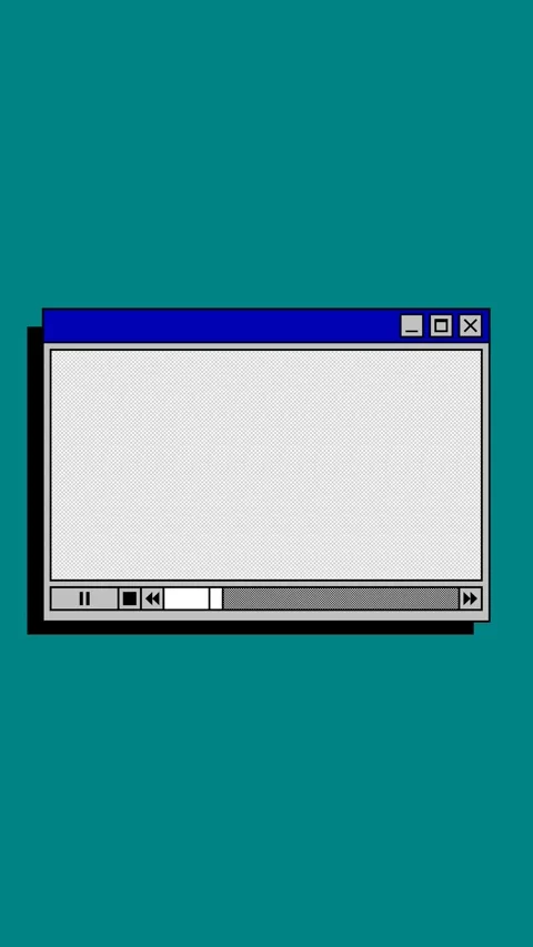 Retro computer video player interface with alpha channel. Vertical video. Stock Footage 340239332