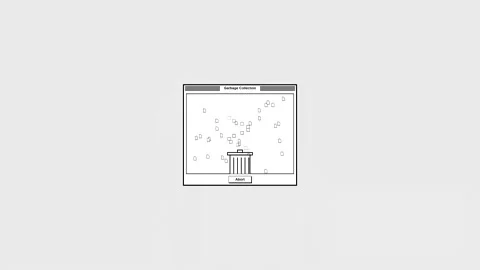 Retro computer window graphic animation with trash can icon Stock Footage 346838049