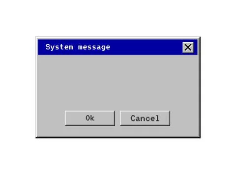 Retro computer window. Old user interface warning message. Retro browser and  Stock Illustration