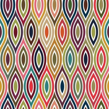 Retro concentric striped oval pattern. Seamless vector illustration. Stock Illustration