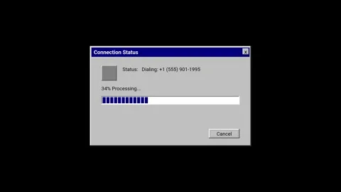 Retro connection status dialog box dashboard animation on black background Видео 347568236