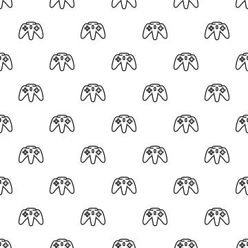 Retro console game controllers creating seamless pattern 스톡 일러스트