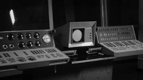 Retro control panel in observatory control room Stock Footage 164175116