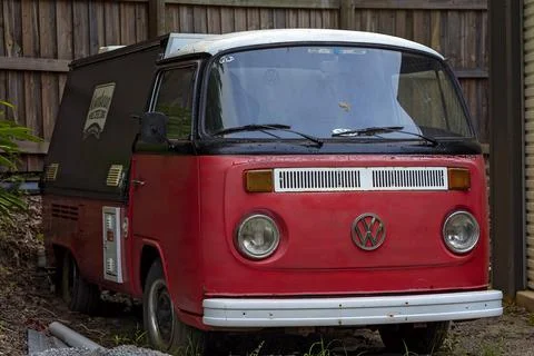 Retro Converted Mobile Coffee Van Stock Photos