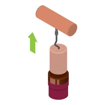 Retro corkscrew icon, isometric style Stock Illustration