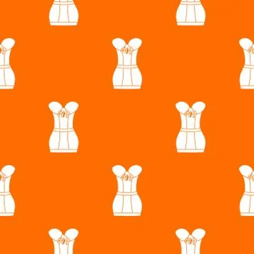 Retro corset pattern vector orange Stock Illustration
