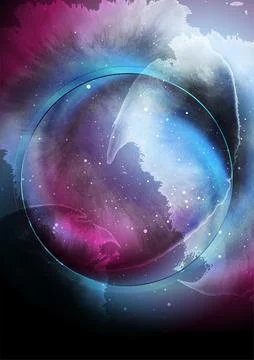 Retro cosmic abstract background with grunge blots texture 스톡 일러스트