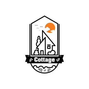 Retro Cottage Logo Stock Illustration