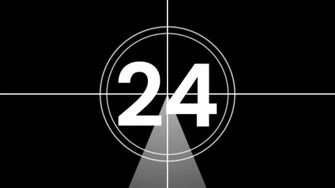 A retro countdown timer 30 to 0 seconds animation Isolated on white background Stock Footage 327023979