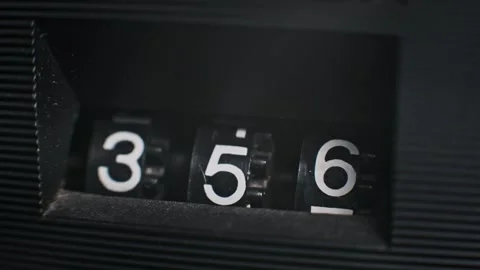 Retro Counter: Numbers Rolling 355-359 Stock Footage 296117401