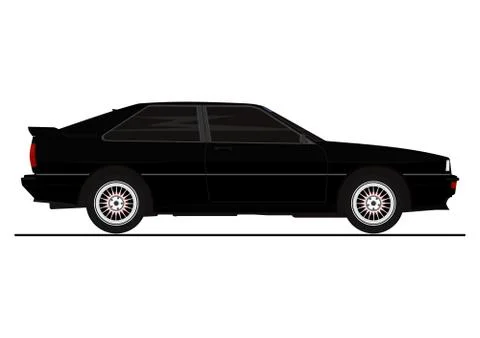Retro coupe sticker. Illustrazione stock