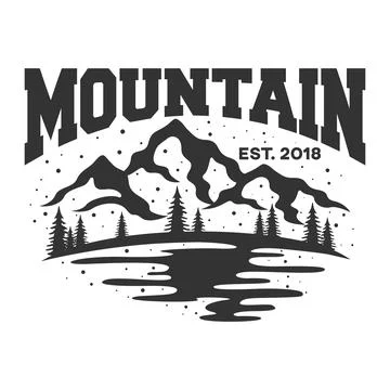 Retro creative mountain logo label Stock Illustration