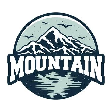 Retro creative mountain logo label Stock Illustration