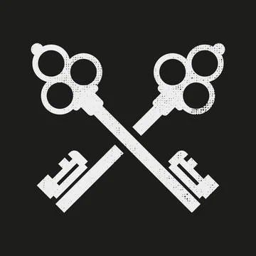 Retro crossed keys Stock Illustration