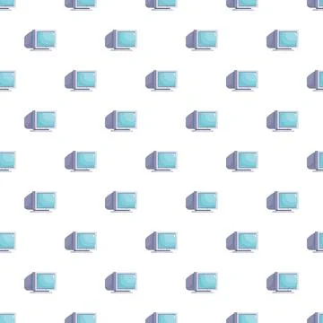 Retro crt computer monitors creating seamless pattern texture Illustrazione stock