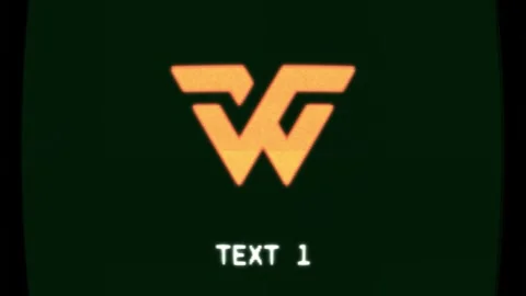 Retro CRT Screen Glitch Effect - 1984 Vintage Logo Reveal After Effects stock