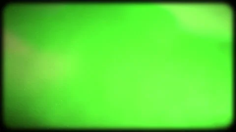 Retro CRT Screen with Light Leaks on Green Background - Vintage TV ChromaKey Stock-Footage 320491798