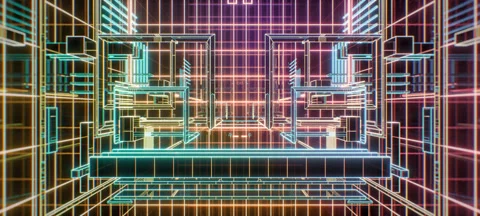 Retro Cubes 15 Stock Footage 56310800