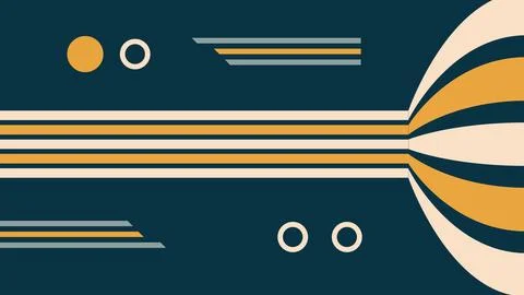 Retro Curve Composition with Minimalist Background Stock Illustration
