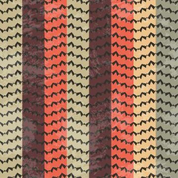 Retro curves seamless pattern with grunge effect Illustrazione stock