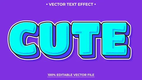 Retro Cute 3d editable text effect Bright color font style, 90s effect Stock Illustration