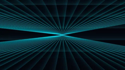 Retro cyan grid lines moving through infinite tunnel space with digital neo.. Stock Footage 341658506