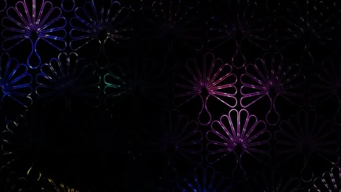 Retro Cyberpunk Fan Pattern Loop–Abstract Neon VJ Geometric Motion Background Video stock 333091275