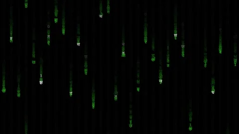 Retro Cyberpunk Indian Data Stream Hacker Screen Stock-Footage 331547171
