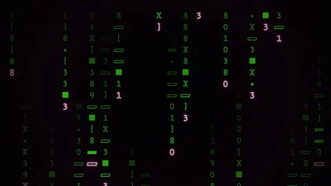 Retro Cyberpunk Matrix Digital Rain Neon Arcade Loop Stock Footage 339177348