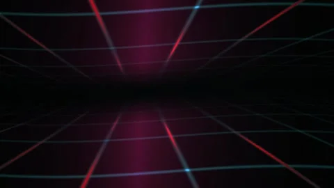 Retro Cyberpunk Neon Grid Motion Background with Synthwave Aesthetics Stock-Footage 343763588