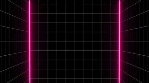 Retro cyberpunk style 80s Sci-Fi Background Futuristic with laser grid landscape Stock Footage 242507113