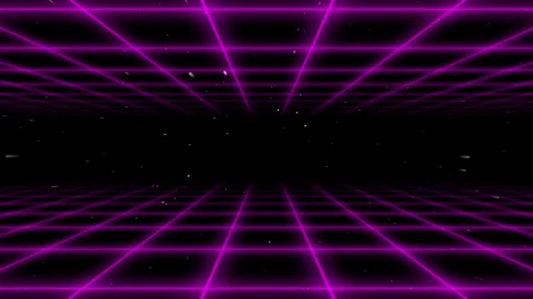 Retro cyberpunk style 80s Sci-Fi Background Futuristic with laser grid landscape Stock Footage 242507131