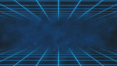 Retro cyberpunk style 80s Sci-Fi Background Futuristic with laser grid landscape Stock Footage 242507155
