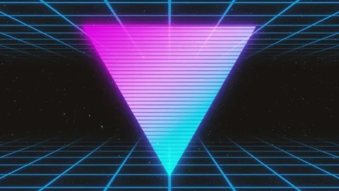 Retro cyberpunk style 80s Sci-Fi Background Futuristic with laser grid landscape Vídeo Stock 242507156
