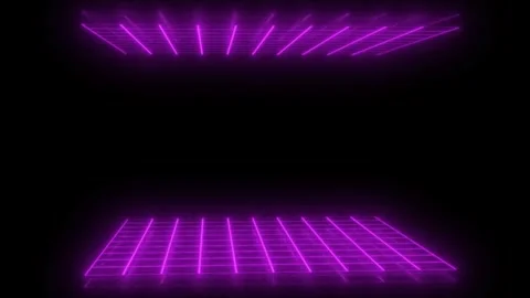 Retro cyberpunk style 80s Sci-Fi Background Futuristic with laser grid landscape Stock Footage 242507687