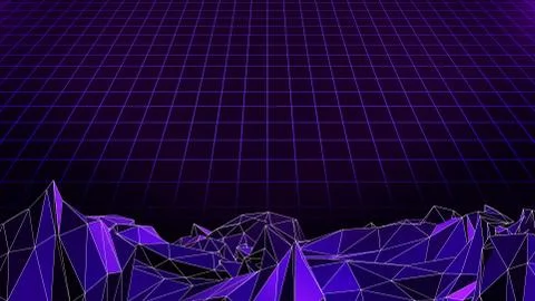 Retro cyberpunk style 80s Sci-Fi Background Futuristic with laser grid Stock Illustration