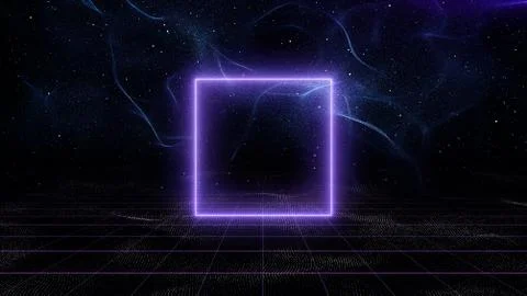 Retro cyberpunk style 80s Sci-Fi Background Futuristic with laser grid Stock Illustration