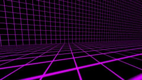 Retro cyberpunk style 80s Sci-Fi Background Futuristic with laser grid Stock Illustration