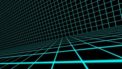 Retro cyberpunk style 80s Sci-Fi Background Futuristic with laser grid Stock Illustration