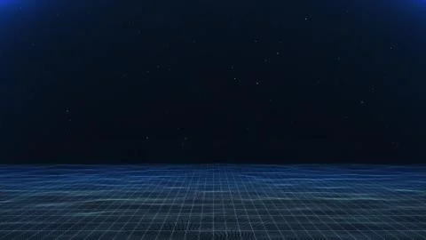 Retro cyberpunk style 80s Sci-Fi Background Futuristic with laser grid Stock Illustration
