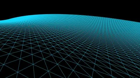 Retro cyberspace grid net polygonal wireframe landscape drawing graphics Stock Illustration